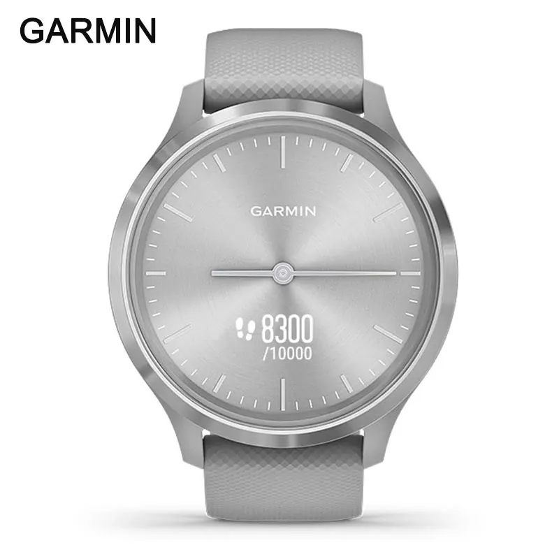 Серебристый Garmin move 3, гибридные Смарт-часы с реальными часами и скрытым сенсорным дисплеем, монитор сердечного ритма, женские Смарт-часы для мужчин - Цвет: Серебристый