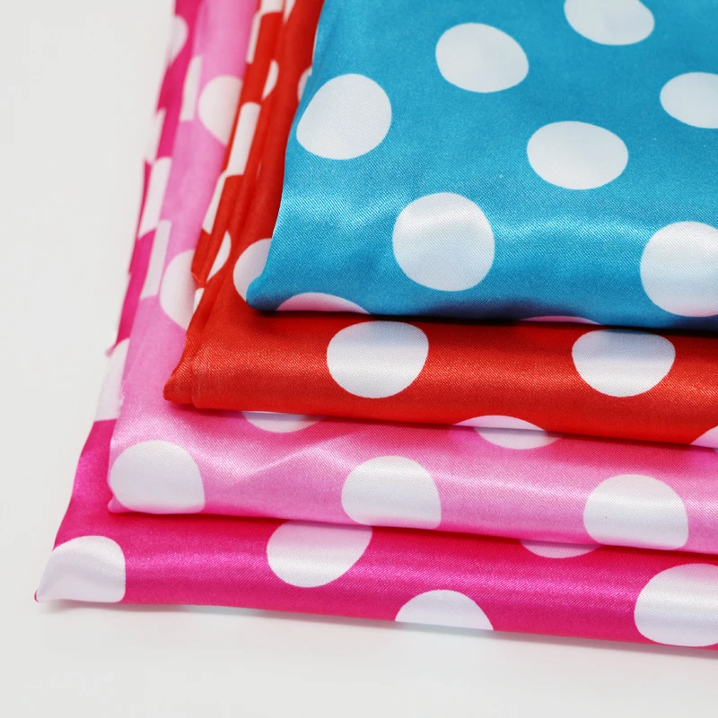 

2cm large polka dot fabric polyester satin charmeuse diy sewing material 100cm*148cm