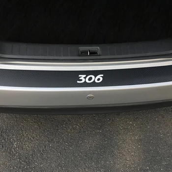 

Carbon Fiber Car Rear Bumper Protector Anti-Scratch Trim Stickers Decal For Peugeot 306 Auto Decor Trunk Plate Guard Accessories