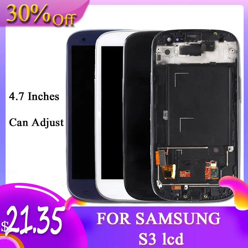 

Catteny Promotion I9300 Lcd For Samsung Galaxy S3 I9300I Display Touch Screen Digitizer Assembly I9301 I9305 I535 I747 Lcd+Frame
