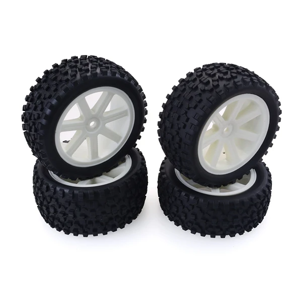 

4Pcs 1/10 RC Truck Rubber Tire Wheel Tyre Alloy Wheel Rims Replacement Tire for ZD Racing Buggy Crawler Car RC Model Parts