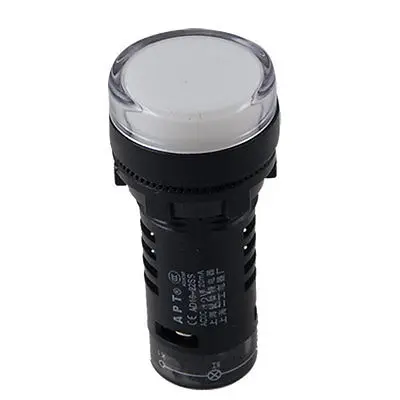 

White Cap Double LED Light Signal Indicator Lamp AC/DC 12V