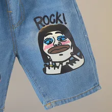 Детские джинсы; Новинка года; стильные модные детские джинсы для мужчин и женщин; крутые универсальные джинсы