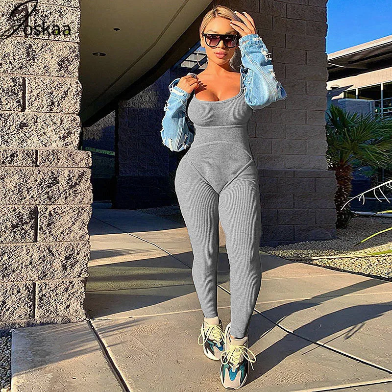 Joskaa Women Casual Overalls Outfits Shinny Ribbed Sexy Women Rompers Jumpsuit Streetwear Playsuit Sexy Backless Summer Clothes Joskaa Women Casual Overalls Outfits Shinny Ribbed Sexy Women Rompers Jumpsuit Streetwear Playsuit Sexy Backless Summer Clothes