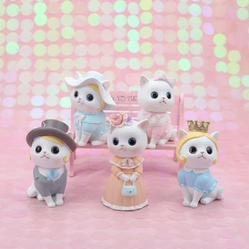 

Kawaii Cartoon Lady Cat Lucky Blind Box Fairy Garden Miniatures Resin Craft DIY Home Decoration Accessories Christmas Gift
