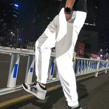 Светоотражающие штаны, светящиеся эластичные штаны для бега, хип-поп танцевальное шоу, спортивные штаны, блестящие вечерние Светоотражающие костюмы для ночного спорта, новинка