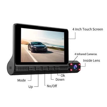 

4.0 inch Driving recorder Touch HD 1080P Car 300W 150 mAh DC 12/24V input