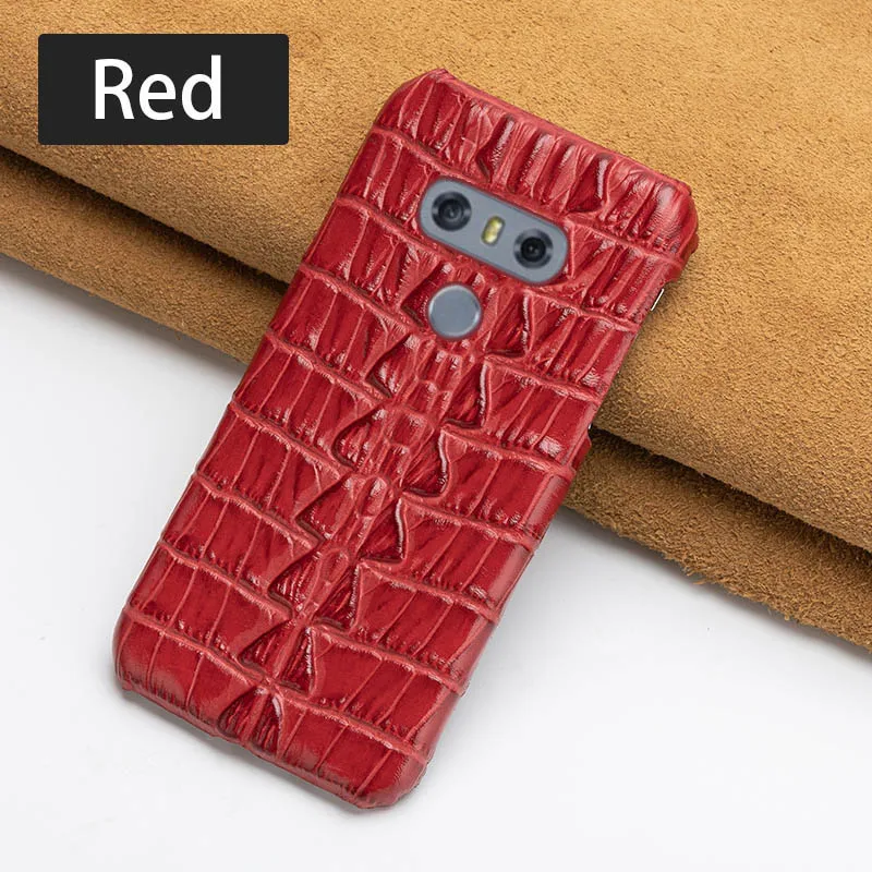 Чехол для телефона для LG V10 V20 V30s V40 V50 Thinq G6 G7 G8s ThinQ G3 G4 G5 Q6 Q7 Q8 K50 K4 K8 K10 из воловьей кожи Хвостовая крышка - Цвет: Red Tail