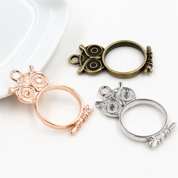 

36x19mm 10pcs/lot Vintage Owl Charm Photo Frame Bronze Rhodium Rose Gold Color Necklace Bracelets Pendant DIY Jewelry Supplies