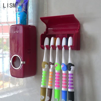 

Bathroom Automatic Toothpaste Dispenser Suction Wall Toothbrush Holder Toothbrush Storage Tool Bathroom Toothpaste Accessory Set