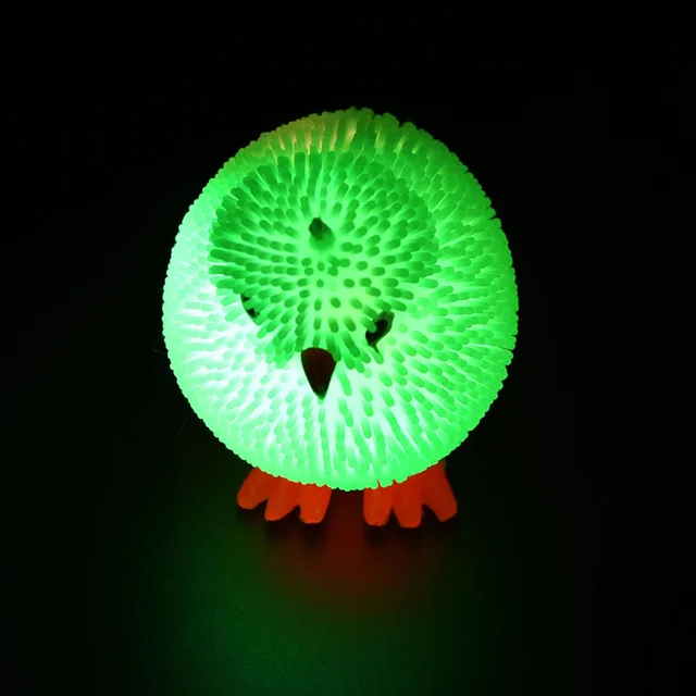 Cute Chickens Squidgy LED Flashing Puffer Ball Squeeze Stress Relieve Kids Toy 5