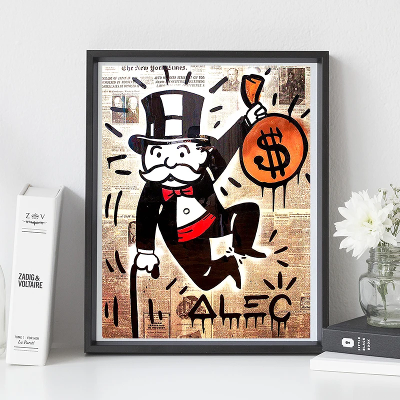 Wall Art Modular Graffiti Canvas Pictures Aluminy Home Decor Dollar Painting Stampe Money Poster Living Room Cuadros Frame