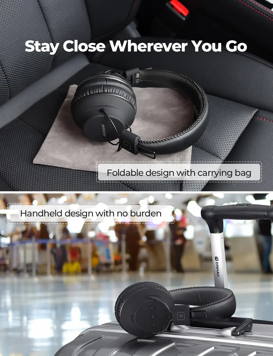 Mpow H1 обновленная Bluetooth беспроводные наушники 20 часов проигрывания Быстрая