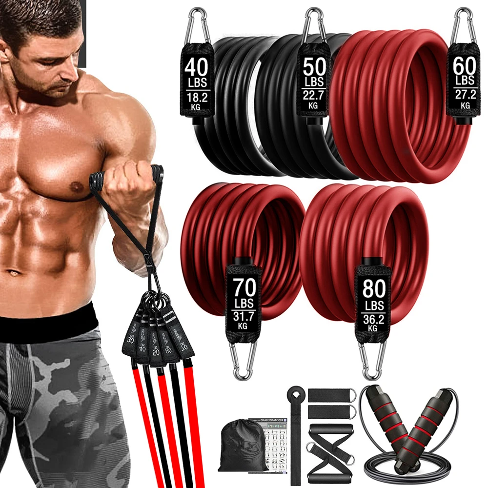 

300LBS Fitness Resistance Bands Set Training Yoga Booty Bands Sports Workout Equipment for Home Gym Men Weights Bodybuilding