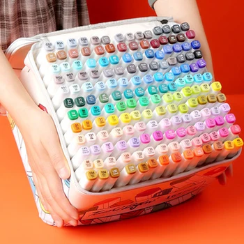 

Bergino Marker Watercolor Pen set Touch genuine double - headed white pole full color animation beginner elementary