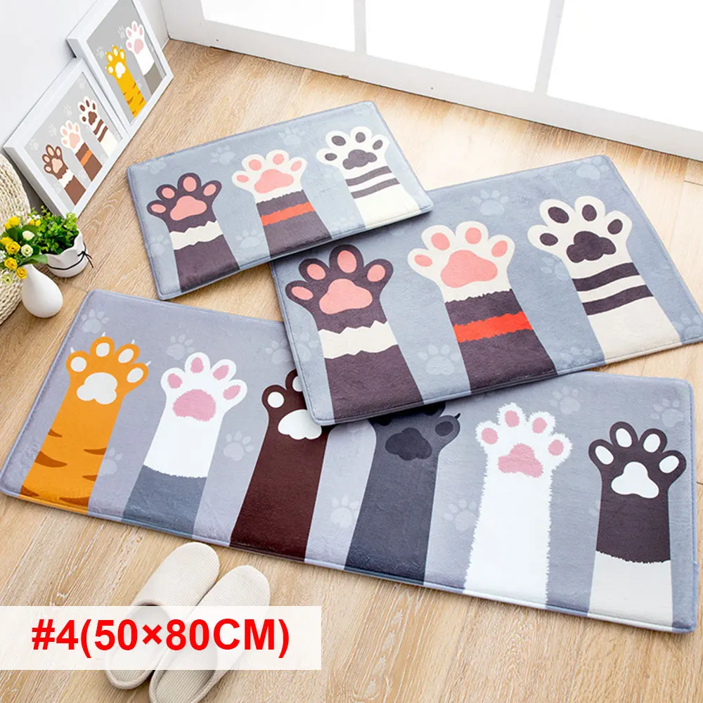 50X80cm Foot подстилка, напольный коврик двери коврики Нескользящие товары для дома, хорошо впитывают воду, Гостиная Ванная комната бытовой Мат Кошка 40*60 см фланель - Цвет: 50X80cm