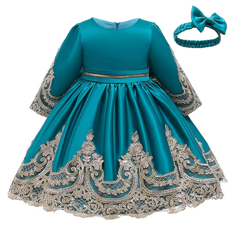 Детское Новогоднее и рождественское платье для девочек, элегантное высококачественное платье принцессы Детское праздничное платье для дня рождения для маленьких девочек 1 год