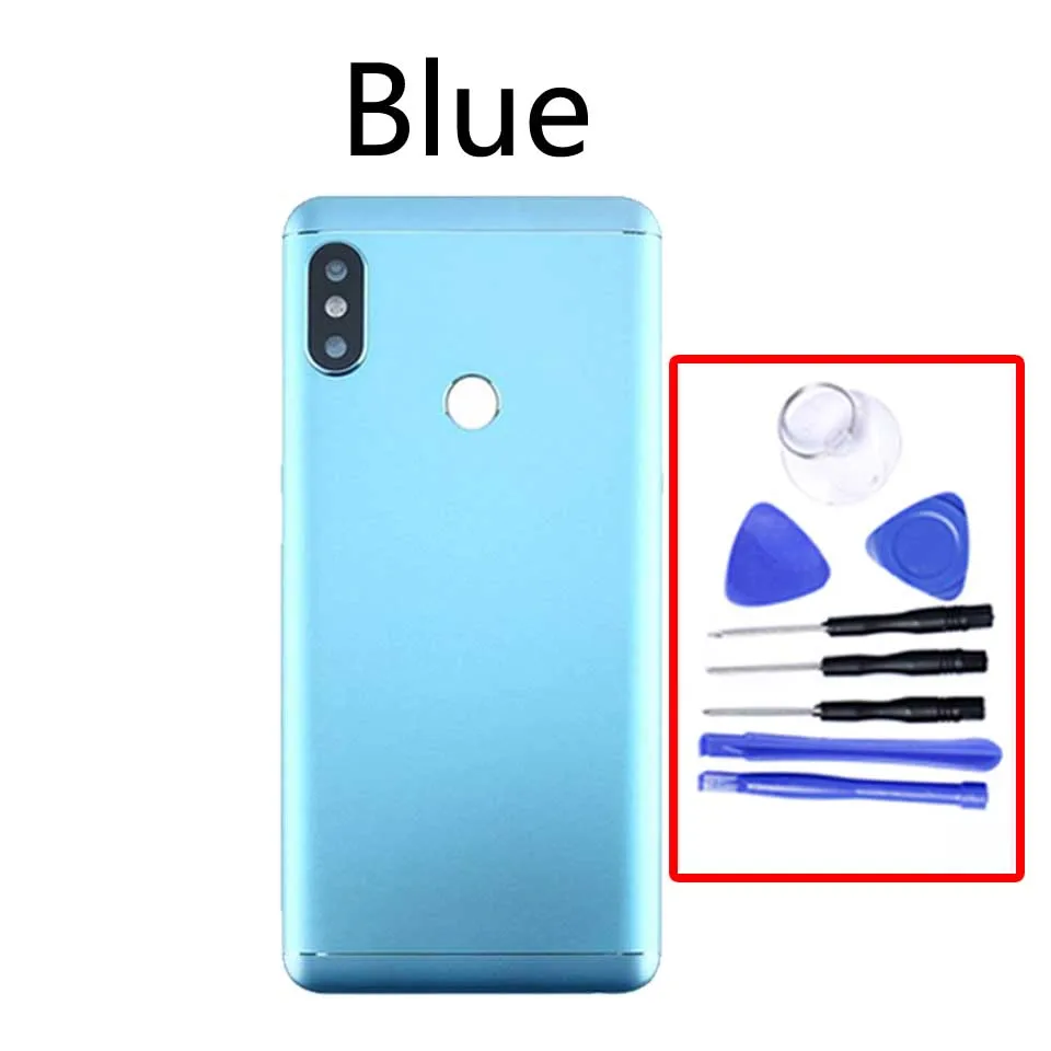 Задняя крышка батареи для Xiaomi Redmi Note 5 задняя крышка батарейного отсека задняя крышка корпуса для Redmi Note 5 Pro Чехол замена шасси - Цвет: Blue-With tool