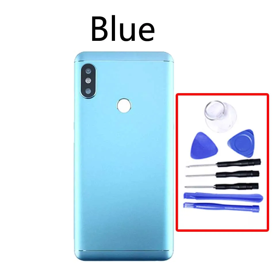 Blue-With tool Задняя крышка батареи для Xiaomi Redmi Note 5 задняя крышка батарейного отсека задняя крышка корпуса для Redmi Note 5 Pro Чехол замена шасси - Цвет: Blue-With tool
