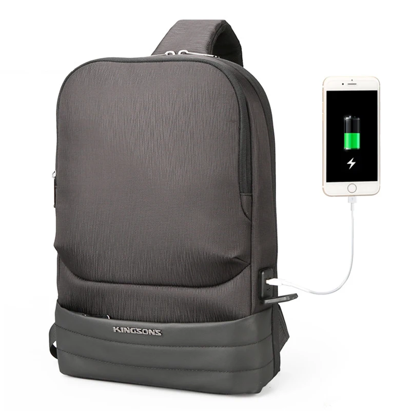 

Men chest bag Large Capacity fit for 12 inch Laptop USB Charging Anti-theft Water-resistant Casual Travel Crossbody shoulder Bag
