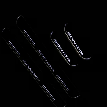

LYQ led moving door scuff for Hyundai Sonata dynamic door sill plate flat lining overlay Flowing/still light, 2pcs
