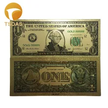 Коллекция 10 шт./компл. банкноты США 1 доллар золотая фольга банкноты подарки