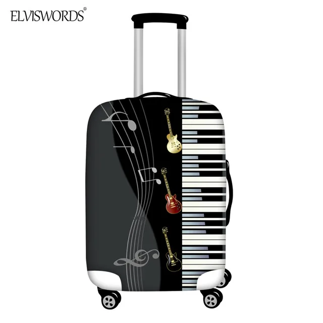 ELVISWORDS Музыка Фортепиано эластичный чехол для багажа молния Дорожный чемодан пыль дождевики для 18-32 дюймов тележка чехол Аксессуары - Цвет: H7397