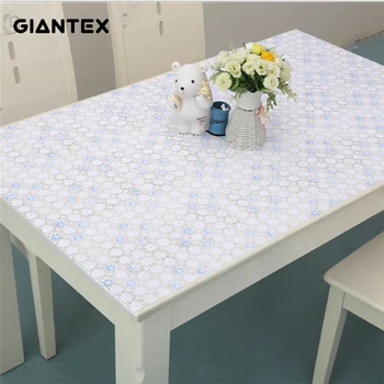 

Giantex white Environmental protection materials pvc material Rectangular tablecloth Hollow tablecloth Tea table cloth