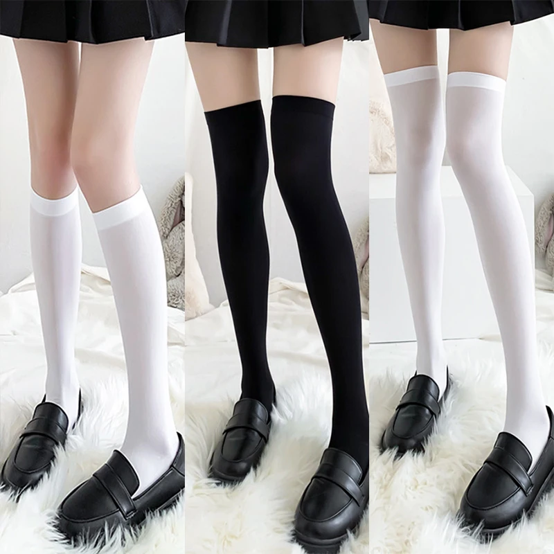Ultrathin women‘s Silk stockings Nylon for ladies Black White Summer autumn winter socks girls Skinny legs over the knee thigh