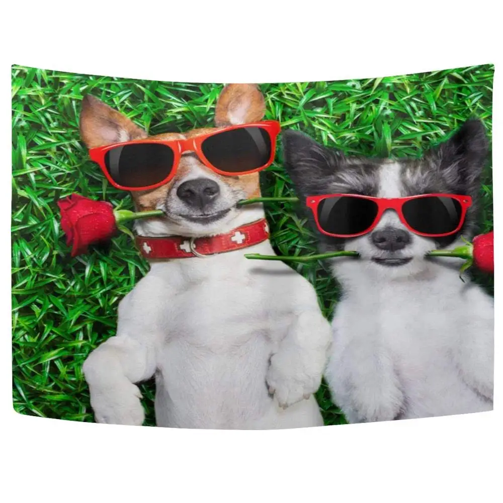 

Couple Dogs in Love Tapestry Wall Hanging Nature Elegance