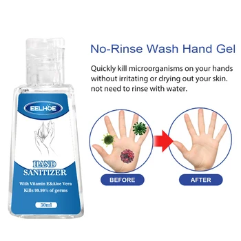 

30/60ML Disposable No Clean Hand Sanitizer Mini Hand Sanitizer Portable Travel Waterless Clean Moisturizing Safe Gel 2020