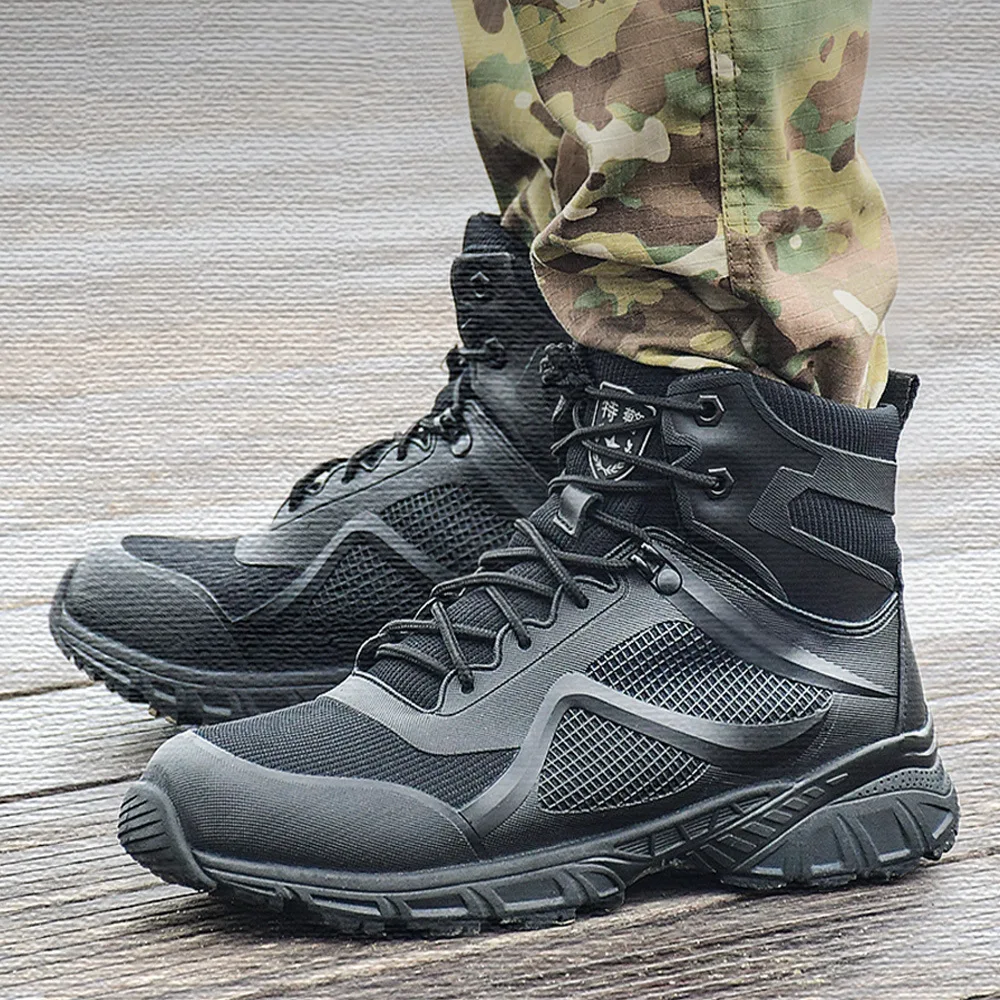 

Outdoor Combat Boots Men's Ultra-Light Breathable Special Forces Shoes Shock Absorption Combat Boots Spring And Summer Tactical
