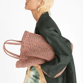 

Summer Handmade Bag Women Large Big Beach Bag Women Handbag 2020 Bag Hollow Straw bag