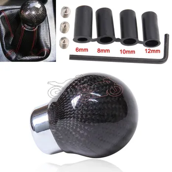 

Manual Automatic Transmission Vehicle Car Ball Real Carbon Fiber Gear Shift Knob Shifter Lever Universal Fit Stick Lever Knob