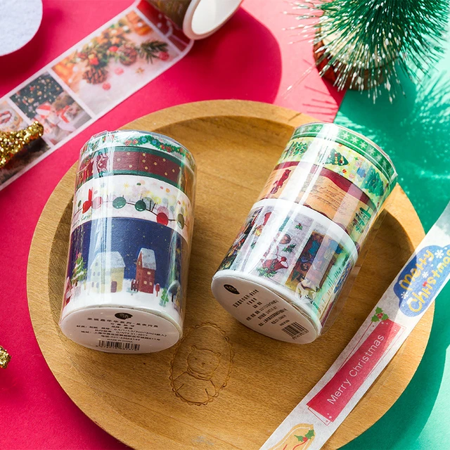 Scrapbook Paper Masking Adhesive Tape  Christmas Paper Diy Washi Tape -  Decorative - Aliexpress