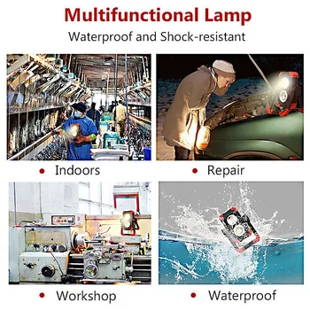 

Portable LED Work Light Waterproof 360°Rotation Folding Stand Working Light Outdoor Lighting Use 4XAA Battery