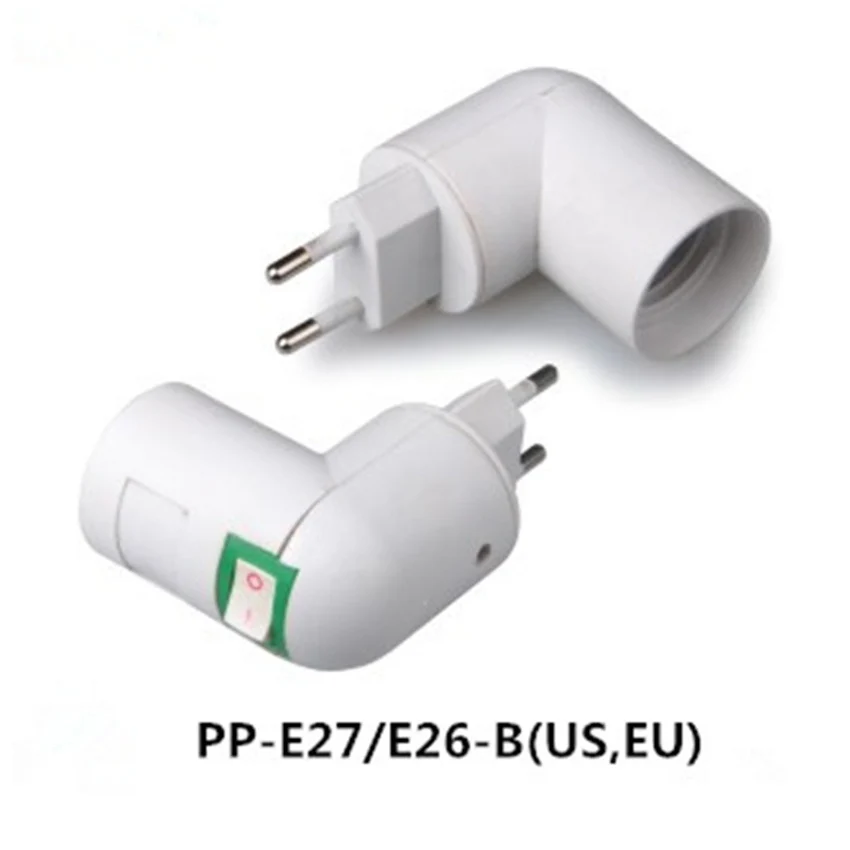 6A 110 ~ 240V/AC белый огнестойкий Европейский патрон для лампы E27 с переключателем