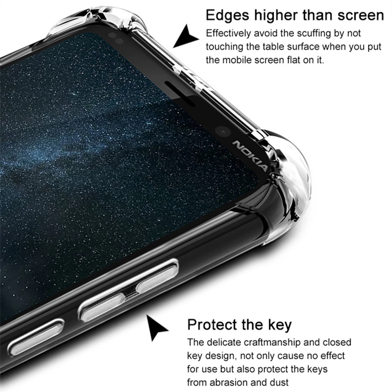 Enhanced Shockproof Airbag Silicone Clear TPU Phone Case