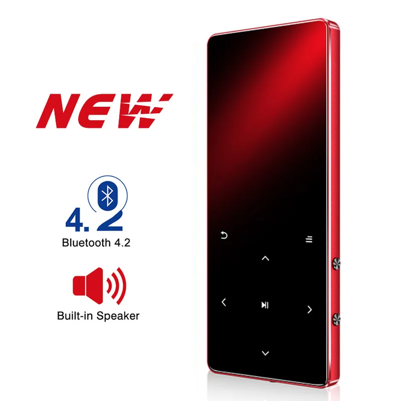 Reproductor MP3 con Bluetooth, Walkman portátil de Metal Hifi con Radio Fm, grabación, altavoz incorporado, tecla táctil, pantalla Tft de 1,8 pulgadas