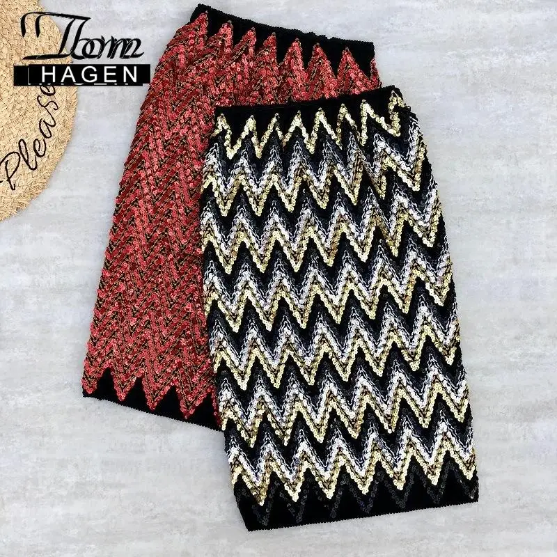 Красочные юбки с блестками женские облегающие Женские юбки-карандаш эластичной