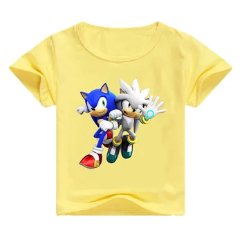

2-16Y Funny Cartoon Sonic The Hedgehog Game Print T-shirts Costume Boys T Shirt Girls Summer Clothes Kids T-shirt Children Tops