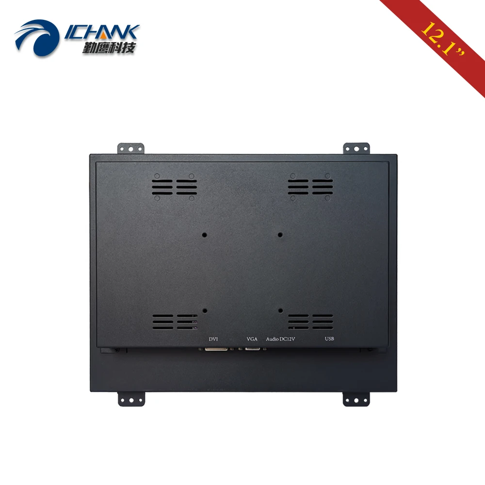 ZK120TC-DR2/12," дюймовый 1024x768 металлический корпус DVI VGA встроенный открытый каркас промышленное оборудование сенсорный ЖК-экран ПК Дисплей Монитор
