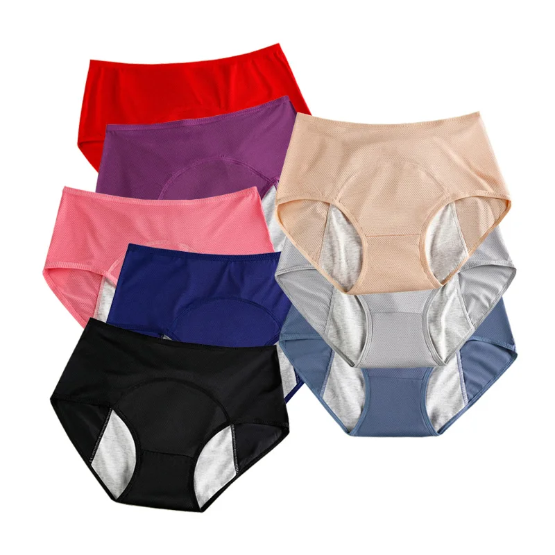 Непромокаемые менструальные трусики для женщин, нижнее белье для недержания, штаны для менструации, теплое хлопковое нижнее белье, трусики 8 шт. BANNIROU - Цвет: 8 colors