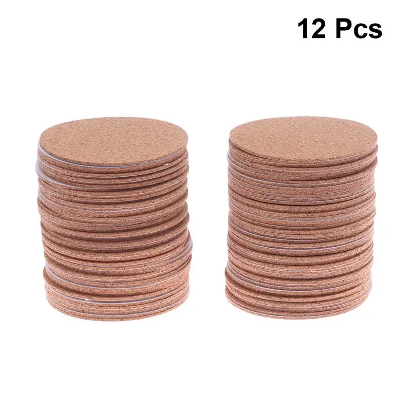 

12Pcs DIY Round Cork Mats Self-adhesive Eco-friendly Insulation Coasters Cup Pads for DIY Crafts