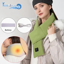 Winter USB Graphene Heating Scarf 3 Gear Temperature Electric Scarf Portable Electric Heated Shawl for Outdoor Skiing Hike Gift