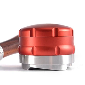 

Adjustable Stainless Steel Coffee Tamper Four Angled Slopes Base Adjustable Distribution Espresso Tools for Barista-Red