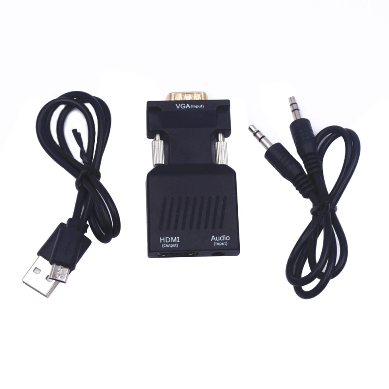 VGA to HDMI Adapter 1080 P Converter micro interface Male Female with AUX Audio Port for Laptop HDTV Projector | Электроника