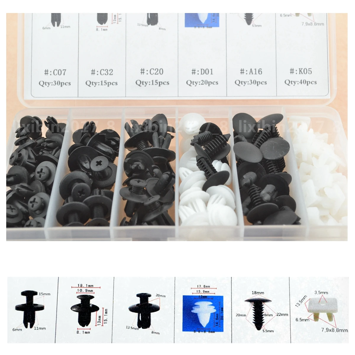 

150 шт. автомобиль Панель подкрылок Крепеж заклепки пуш-ап зажимы отделкой фиксатор ассортимент