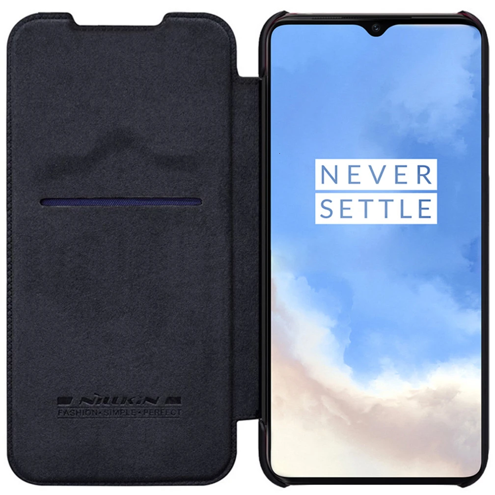 

For Oneplus 7T Pro Flip Case NILLKIN QIN Flip Leather Cover For Oneplus 7T Case wallet Phone Case with Card Pocket