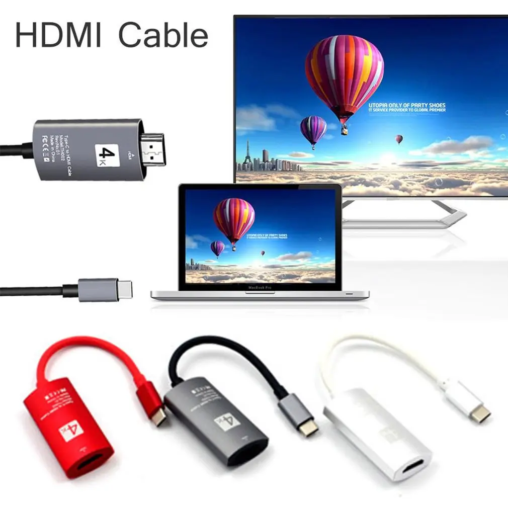 Высокое качество USB-C 3,1 Тип C к HDMI Поддержка 4k конвертер Кабель-адаптер для Galaxy S8 HDTV компьютера ПК